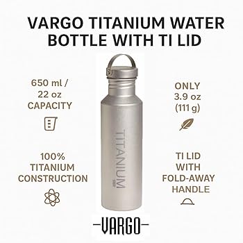 Amazon.com : Vargo Titanium Water Bottle with Ti Lid | 100